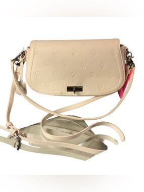 Betsey Johnson Chalk Embossed Skull Crossbody Purse